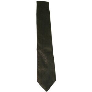 NWT- Burberry Mens Olive Green & Black Patterned 100% Silk Necktie